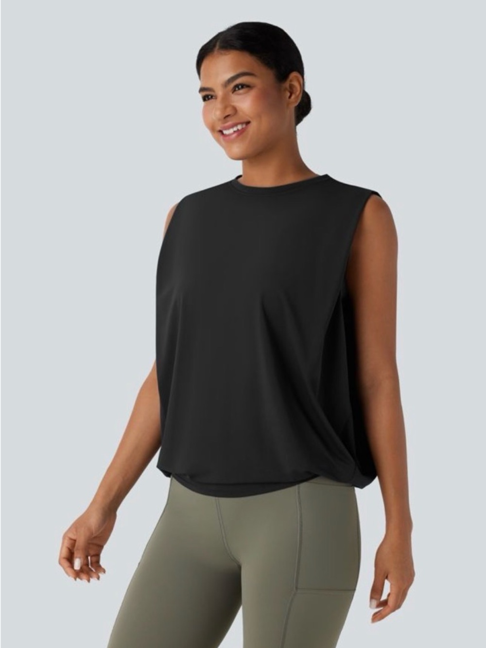 New With Tags size S Halara Round Neck Ruched Cool Touch Yoga Y
Tank Top-UPF50+